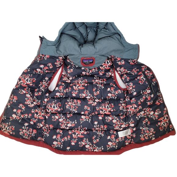 Patagonia Bivy Down Hooded Vest Red Khaki Women's Size M - Picture 8 of 10